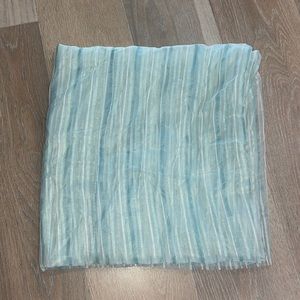 DIY Curtains -two 88”x88” fabric panels - sheer mint green stripe. NWOT